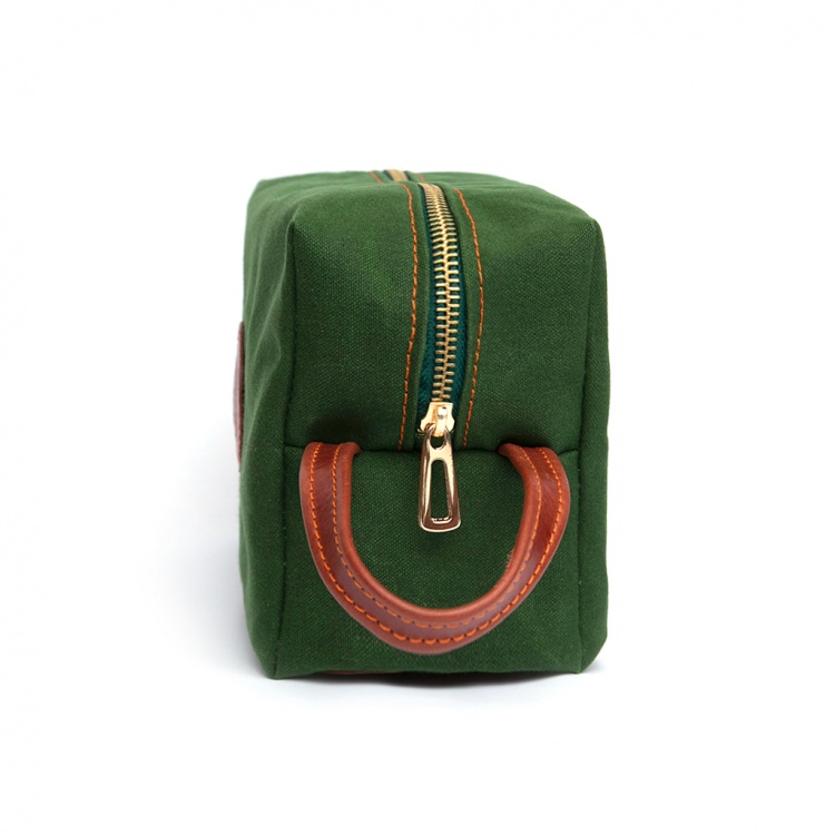 Necessaire Lona & Couro Musgo
