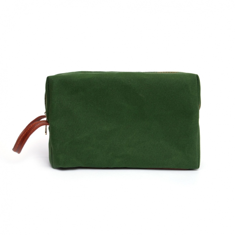 Necessaire Lona & Couro Musgo