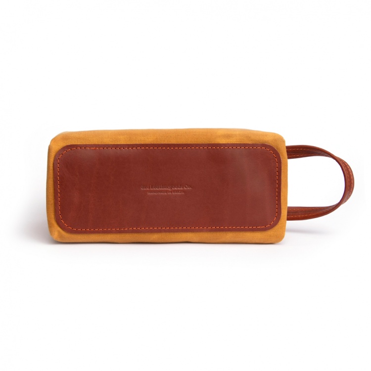 Necessaire Lona & Couro Mostarda