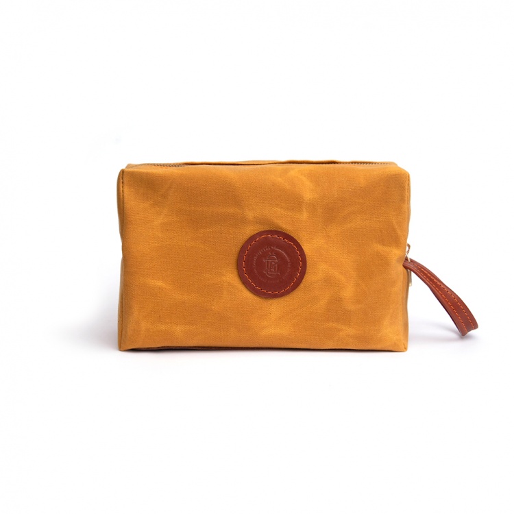 Necessaire Lona & Couro Mostarda